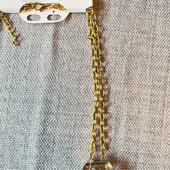 Egyptian Revival Bib Collar Necklace Opaque Brown Colour Stone Pin Cushion - Picture 7 of 10